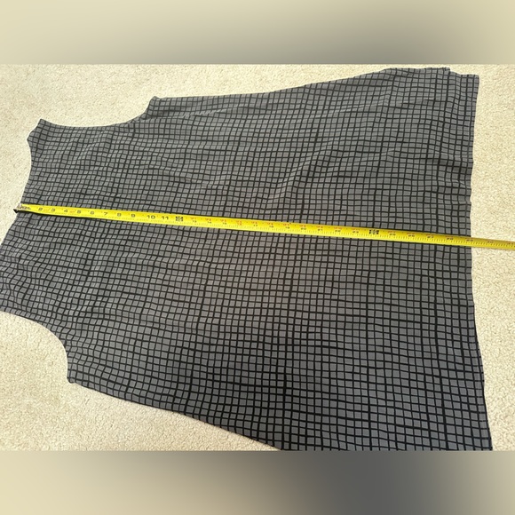 Eileen Fisher SET Black Gray M Top and S/P Pants Grid Pattern - Picture 8 of 16